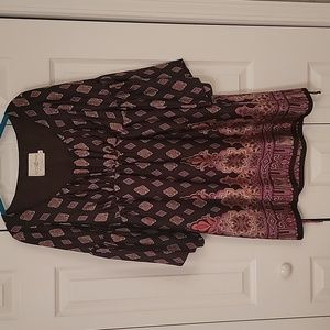 Alice and Trixie dress, brown background, super flattering